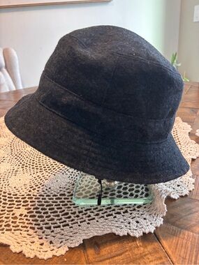 DOPPELHANGER ROME WOOL BLEND Bucket Hat in Heathered Charcoal NEW